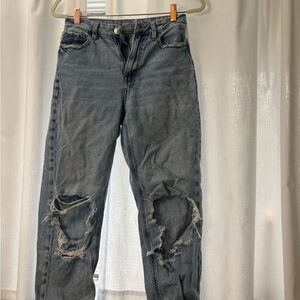 Distressed Blue Jeans